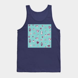 Turquoise Tea Party Tank Top